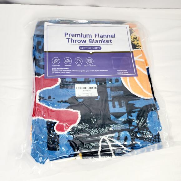 Glow in the Dark Basketball Blanket for Kids -Youth 60"L x 50"W New in package - Picture 4 of 5